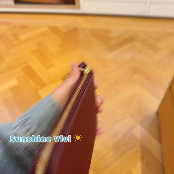 NWT COACH Small Corner Zip Wristlet Pouch Wallet Purse CV396 DARK WINE Leather - Picture 2 of 7